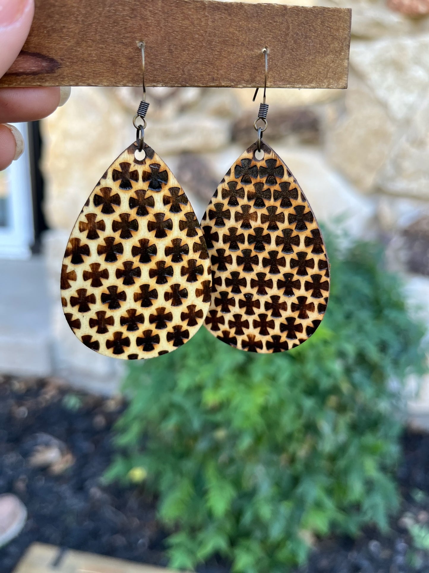 Wood Burned Earrings