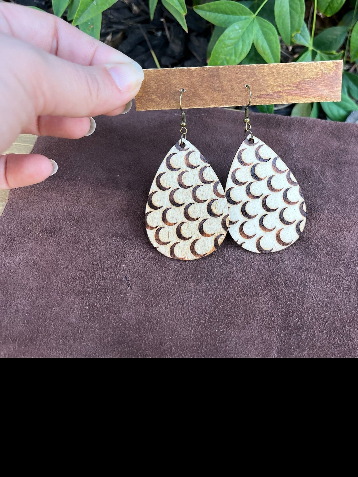 Wood Burned Earrings