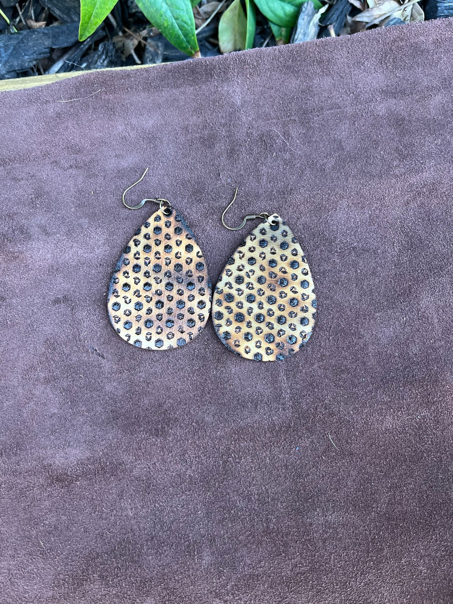 Wood Burned Earrings