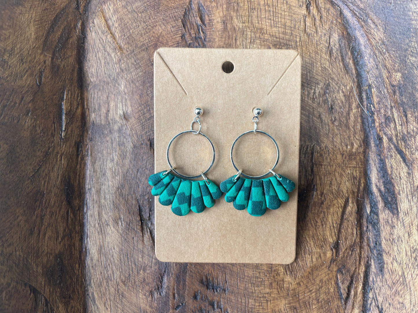 Checkered Half Shell Earrings