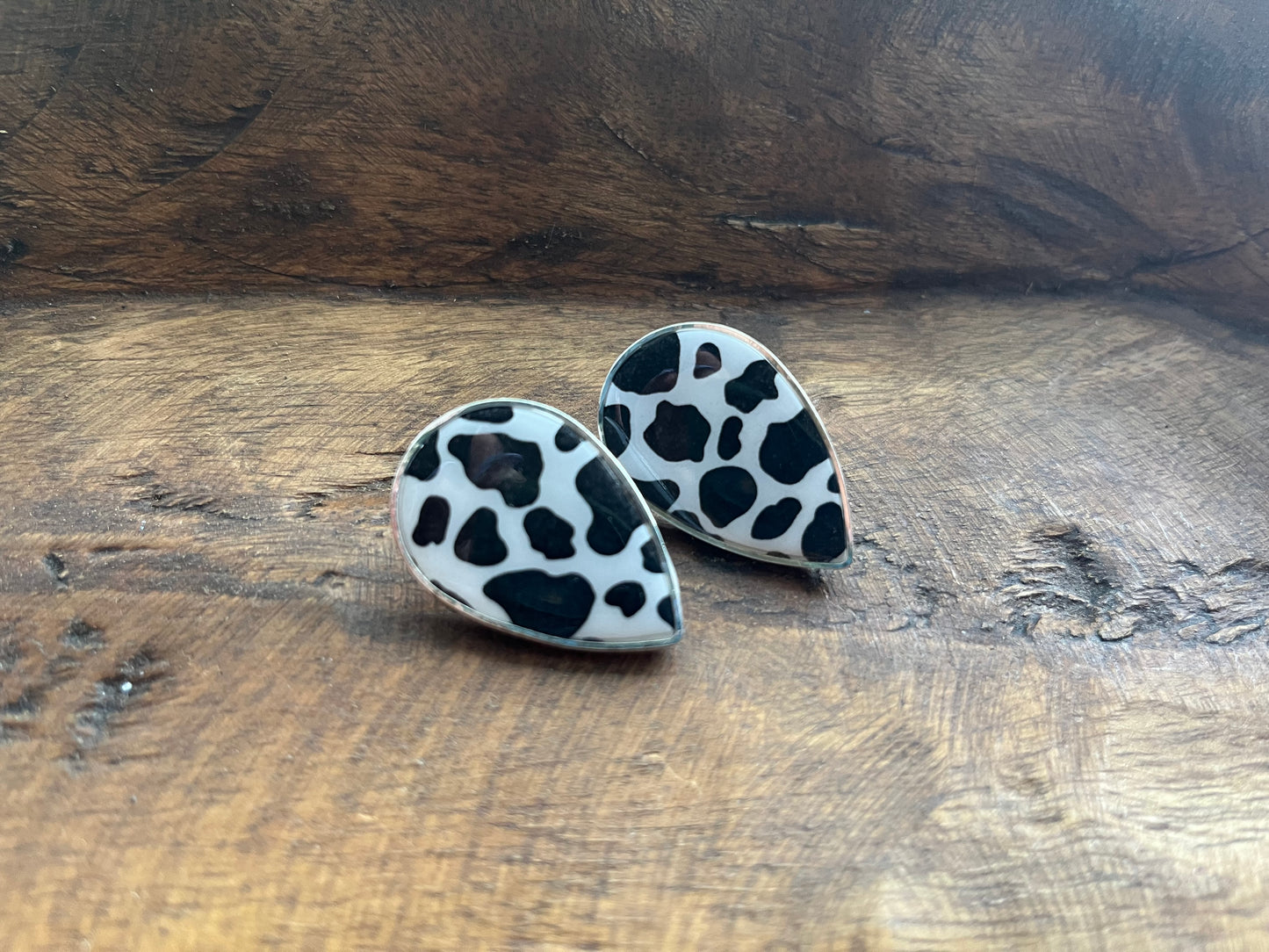 Cowprint Stud Earrings