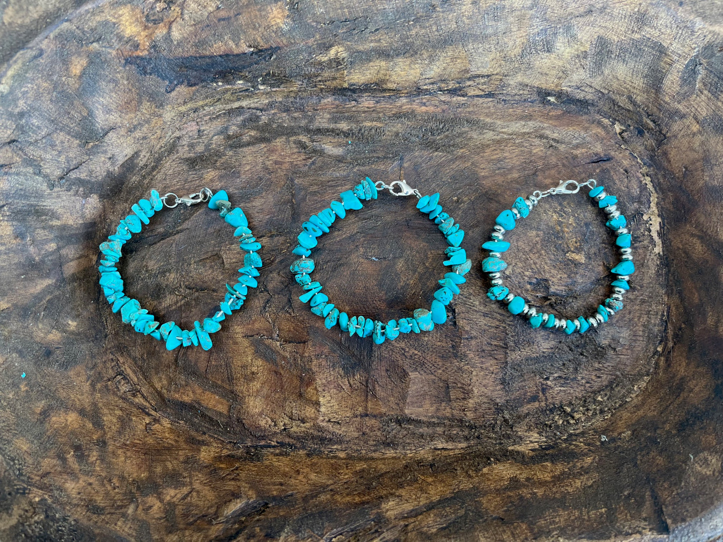 Beaded Turquoise Metal Bracelet